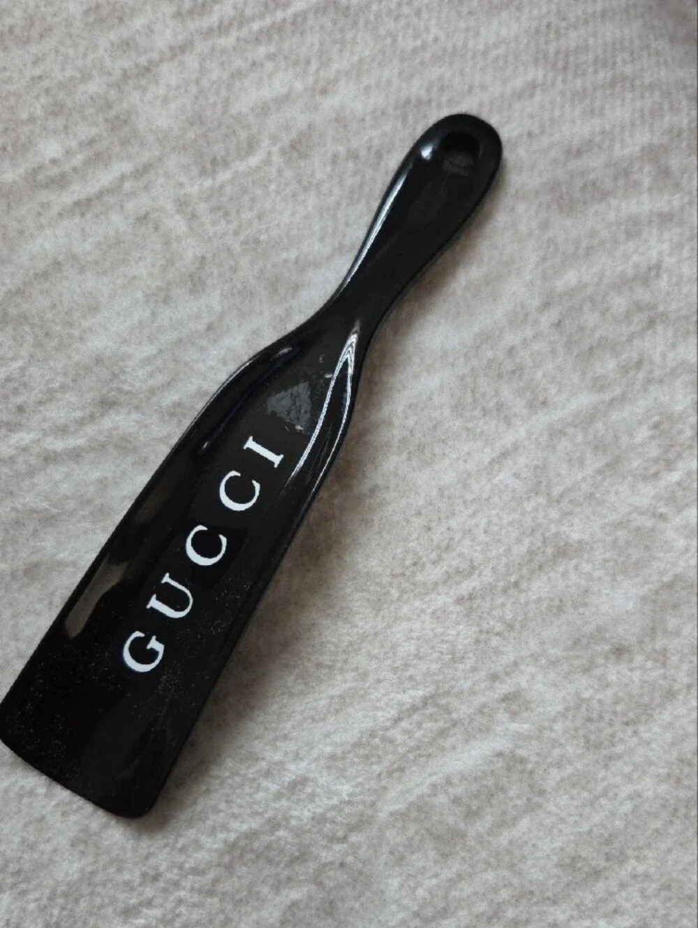 Gucci Black Gloss Shoe Horn with White Logo